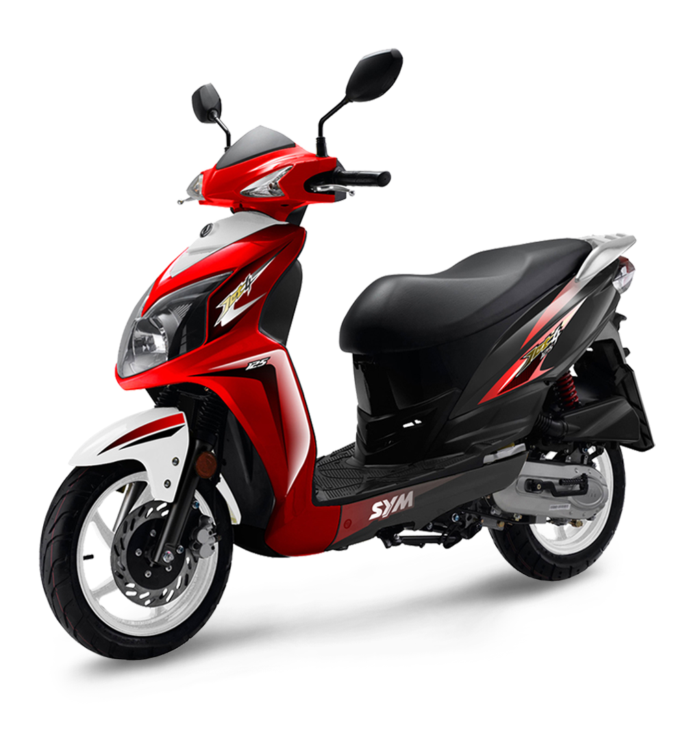 Red Black Modern Motor Scooter Front Side View PNG Scooter Product Graphic