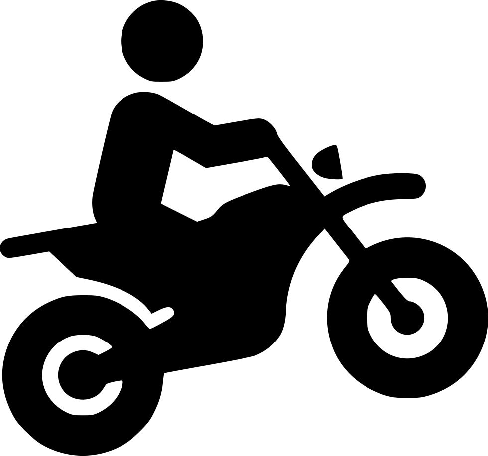 Black Silhouette Rider On Dirt Bike Jumping PNG Motocross Rider Icon