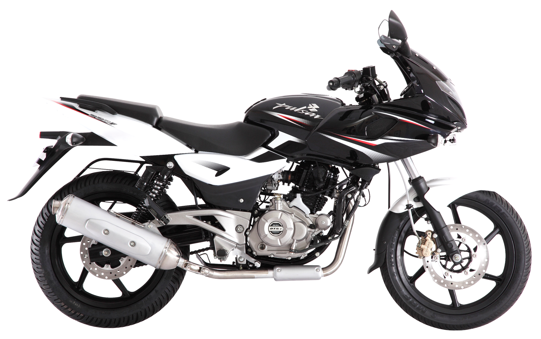 Black Silver Naked Street Motorcycle Side View PNG Motorbike Illustration