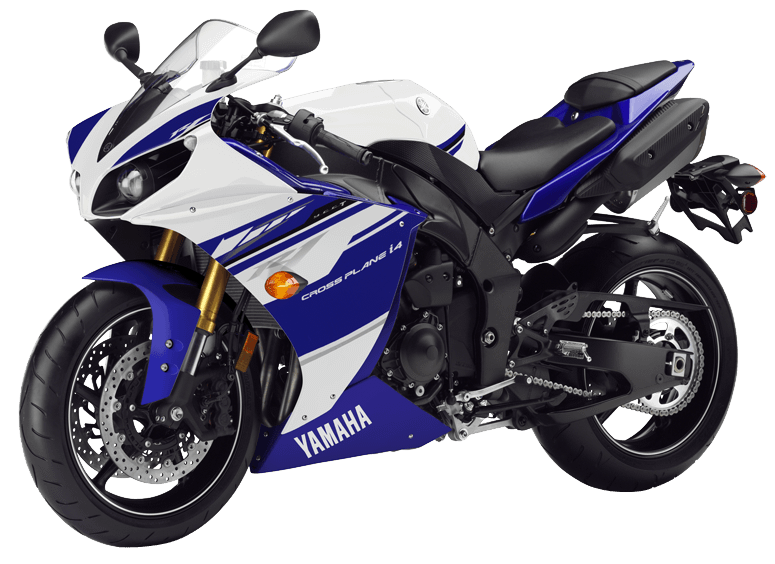 Blue White Yamaha Sport Motorcycle With Racing Fairing Transparent PNG Racing Bike