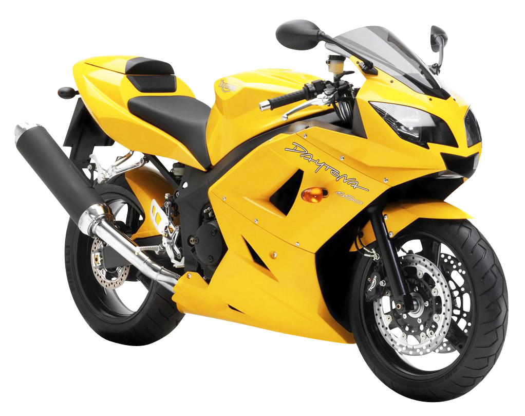 Yellow Sport Motorcycle with Black Exhaust