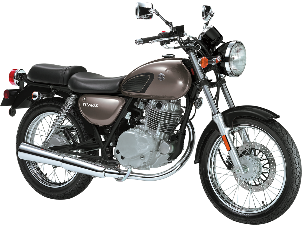 Brown Vintage Standard Motorcycle With Chrome Engine Transparent Background PNG Image