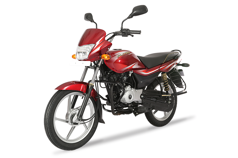 Red Commuter Motorcycle With Black Seat And Mirrors Motorbike PNG Image