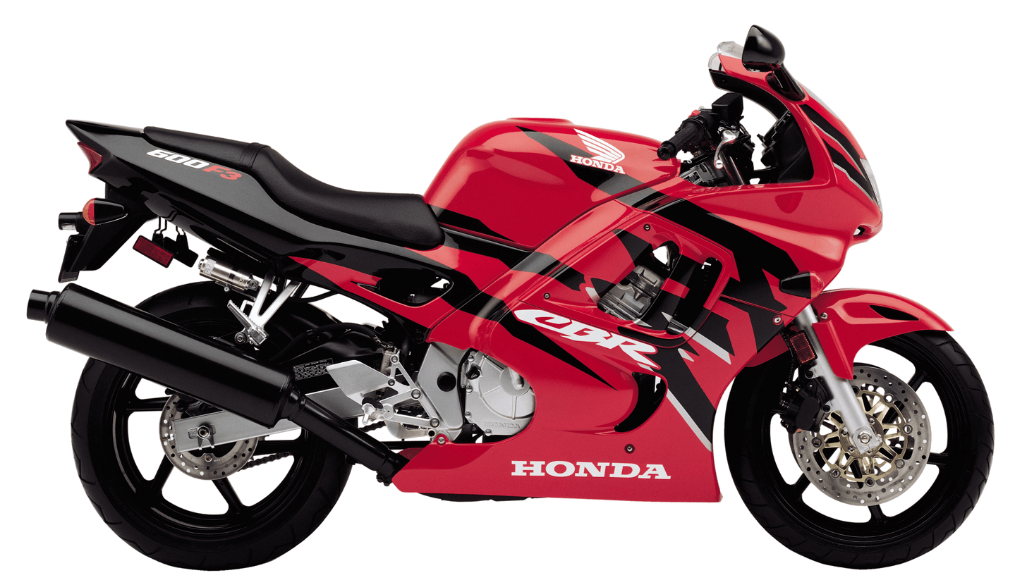Red Honda Sport Motorcycle Side View PNG Racing Bike Graphic