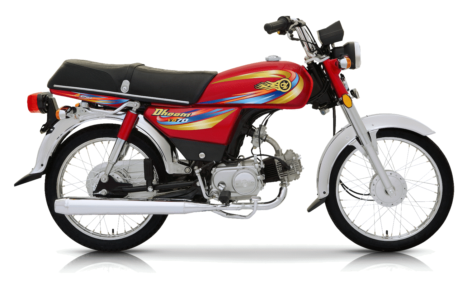 Red Vintage Motorcycle With Flat Seat And Round Lamp Classic Motorcycle PNG Graphic