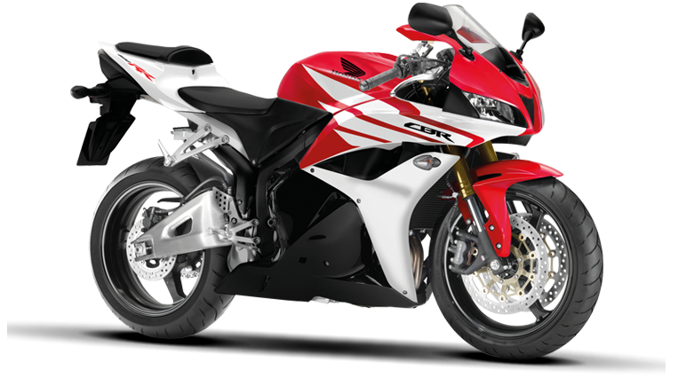 Red White Sport Motorcycle With Full Fairing Transparent Background PNG Image