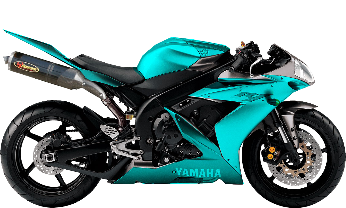 Turquoise Black Sport Bike With Angular Fairing Motorcycle PNG Product Graphic