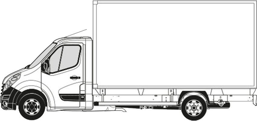 Black And White Delivery Truck Box Body Line Drawing PNG Truck Line Art