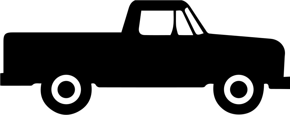 Black Classic Pickup Truck Side Silhouette Transparent PNG Vehicle Silhouette