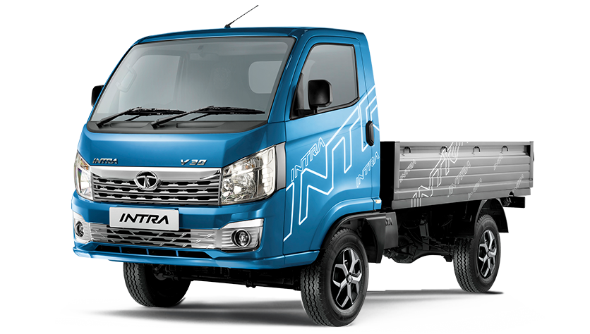 Blue Compact Flatbed Mini Truck With Silver Cargo Bed PNG Light Truck Image