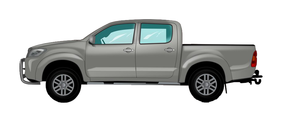 Gray Crew Cab Pickup Truck Side View PNG Work Truck Image