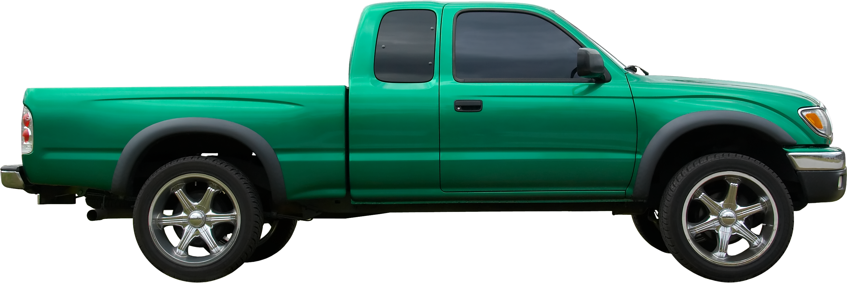 Green Ford Pickup Truck Side View With Four Doors Pickup Truck PNG Image