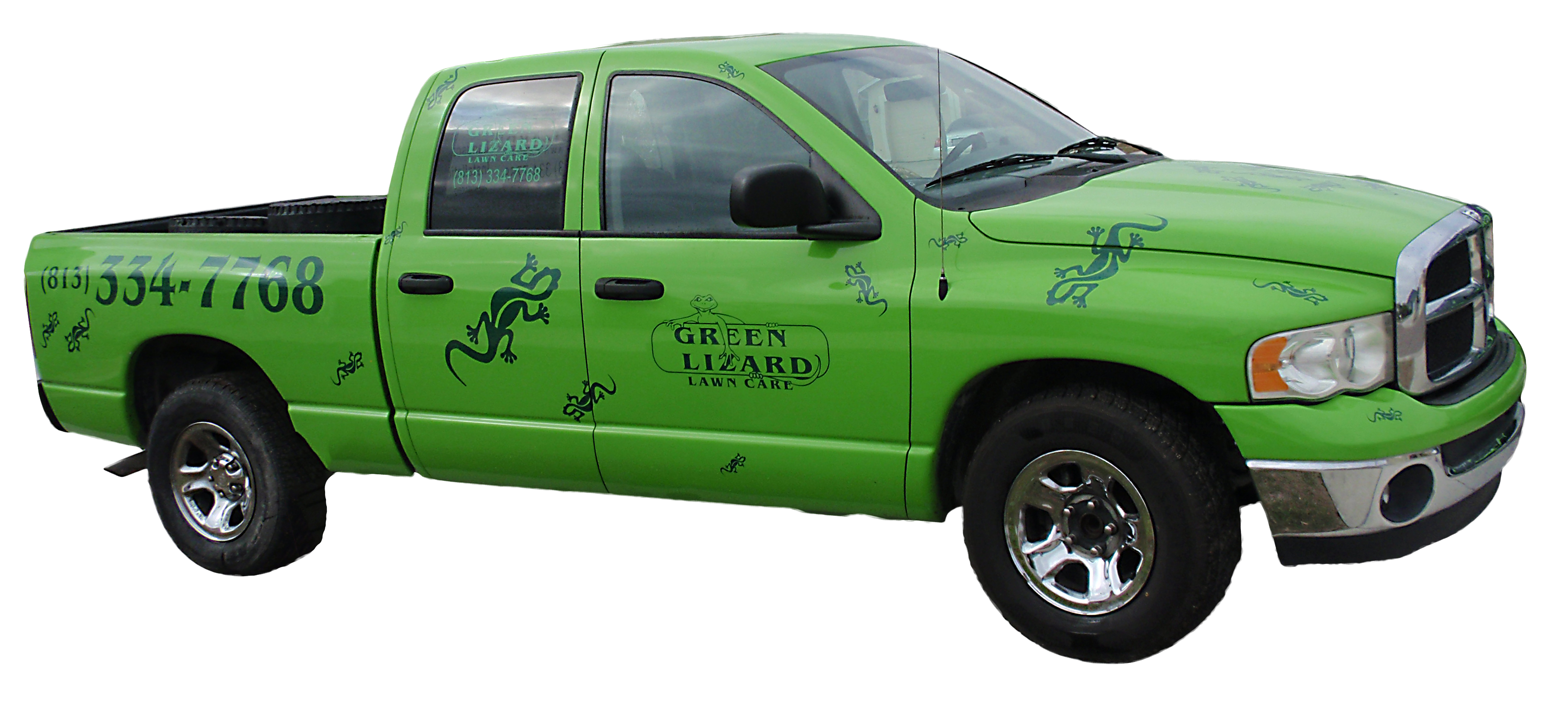Green Heavy Duty Pickup With Work Crew Graphics PNG Work Truck Graphic