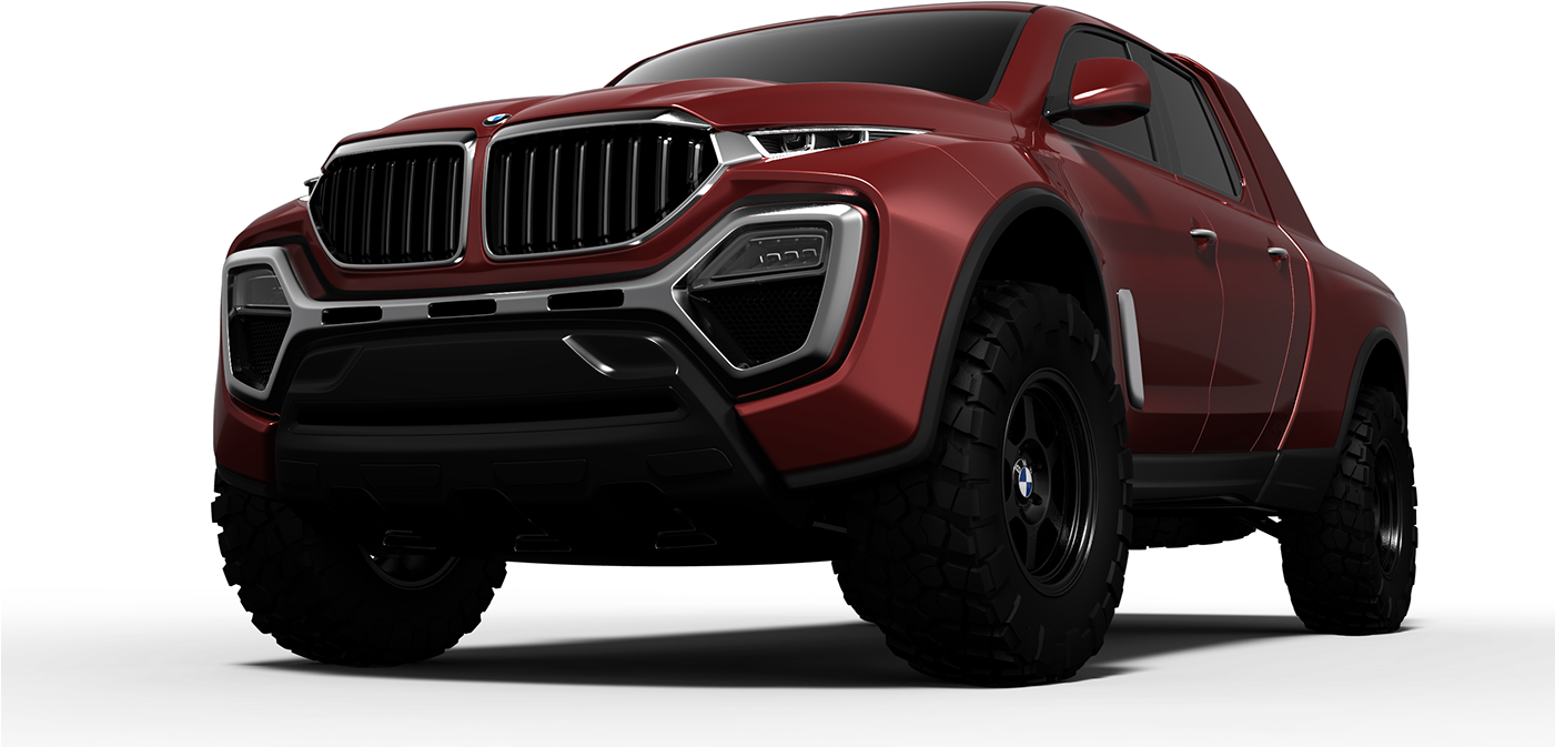 Red Performance Off Road Pickup With Black Wheels PNG Four Wheel Drive Vehicle