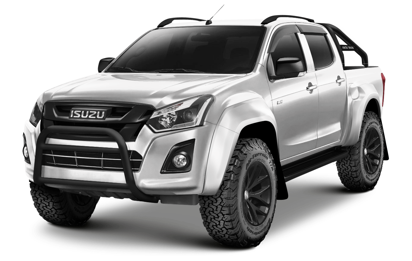 Silver Off Road Pickup With Black Bull Bar 4x4 Truck PNG Artwork