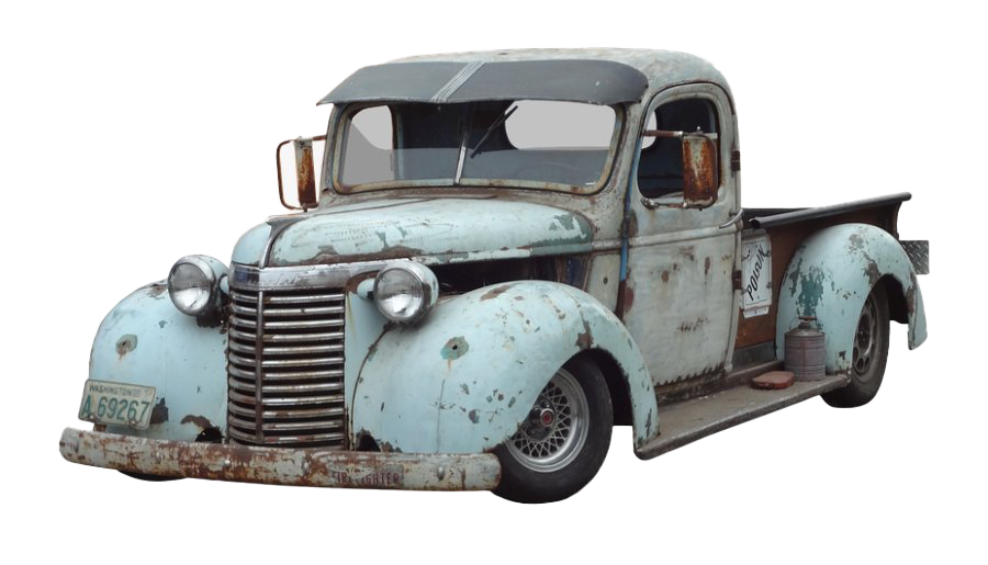 Weathered Light Blue Antique Pickup Truck Vintage Pickup PNG Artwork