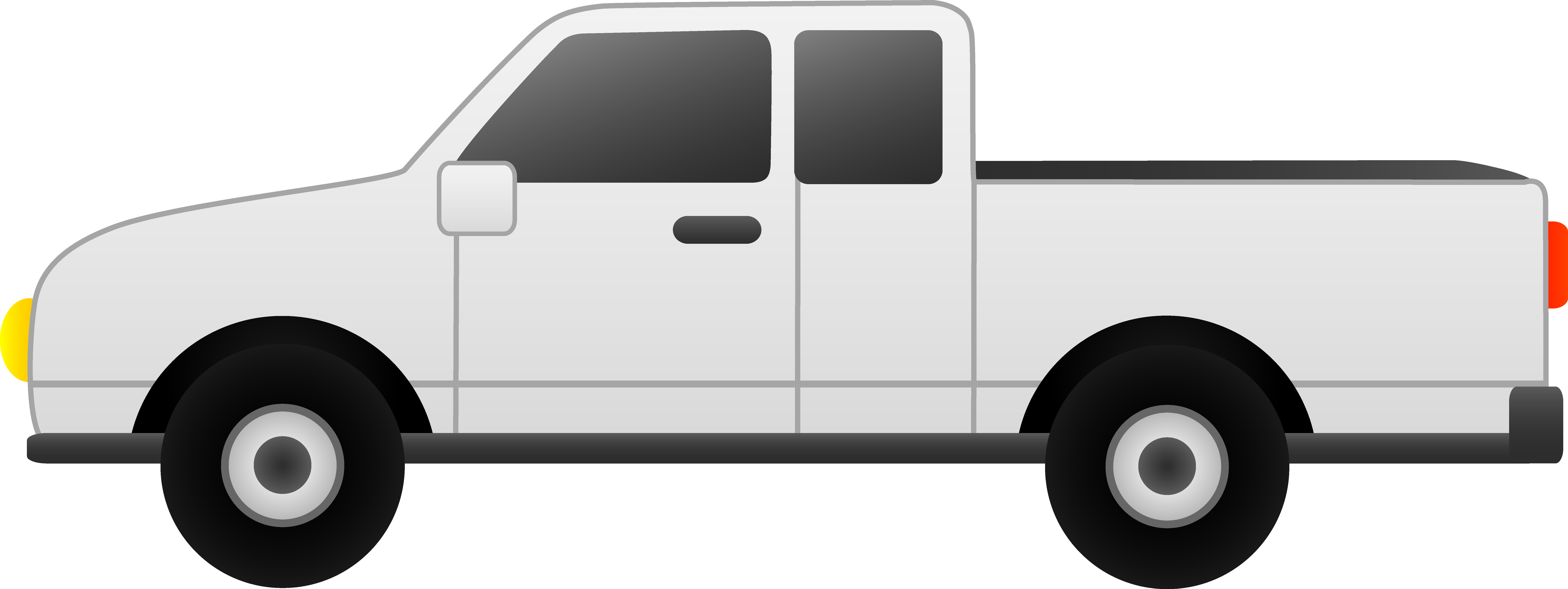 White Pickup Truck Side Outline Icon PNG Vehicle Line Art