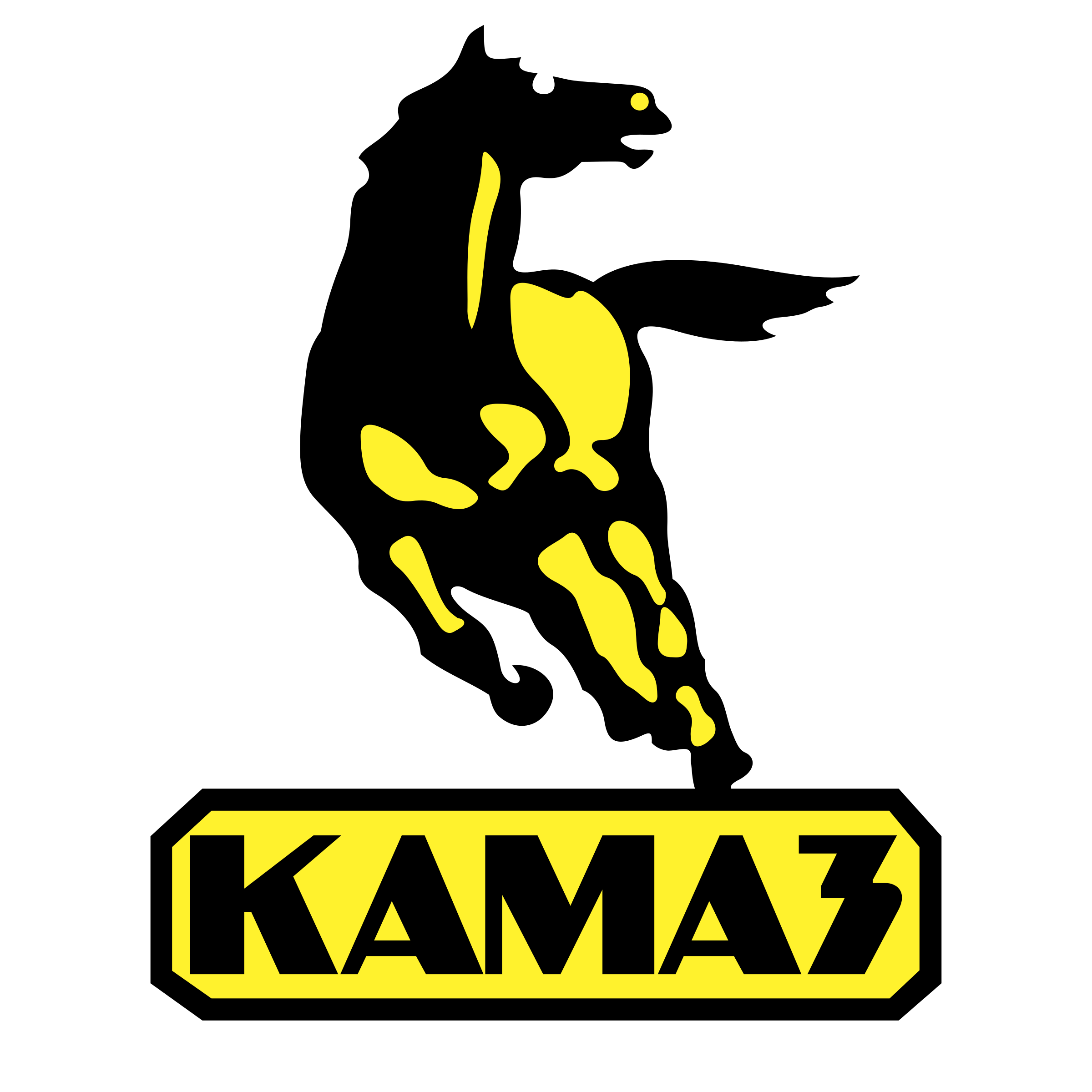 Black And Yellow Kamaz Horse Emblem Logo Transparent PNG Artwork