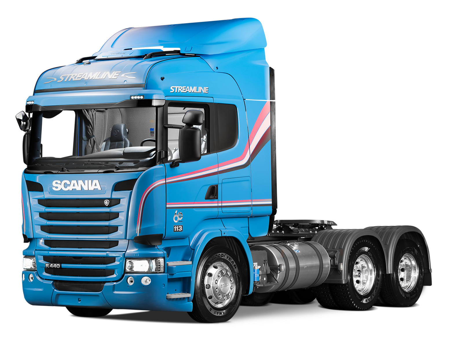Blue Scania Semi Truck Tractor Unit Side View Transparent PNG Image