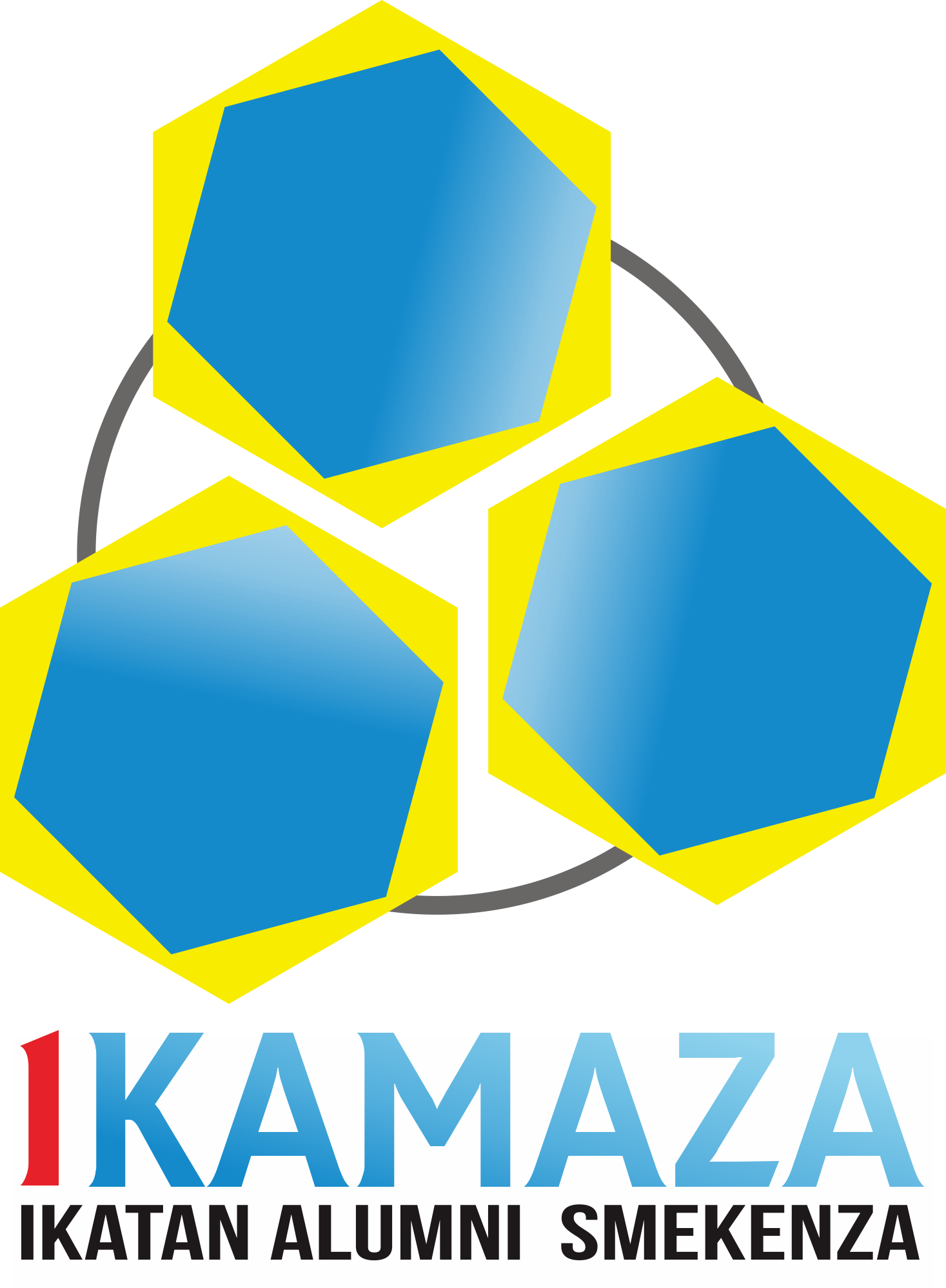 Blue Yellow Geometric Ikamaza Brand Logo Colorful PNG Artwork