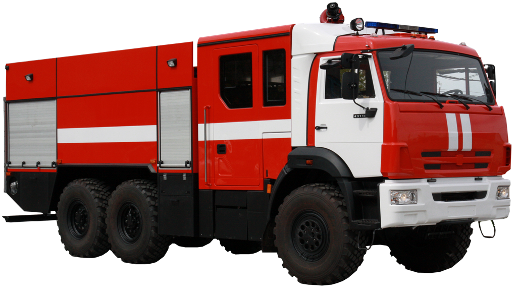 Red Kamaz Fire Rescue Truck With White Cab And Equipment PNG Clipart
