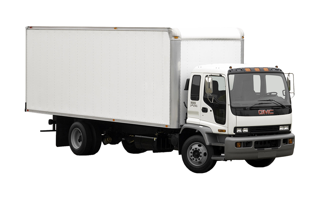 White Kamaz Box Body Delivery Truck Isolated Transparent PNG Image