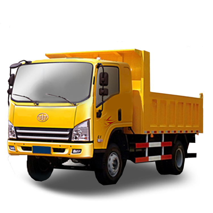 Yellow Kamaz Small Tipper Dump Truck Isolated Transparent Background PNG Image