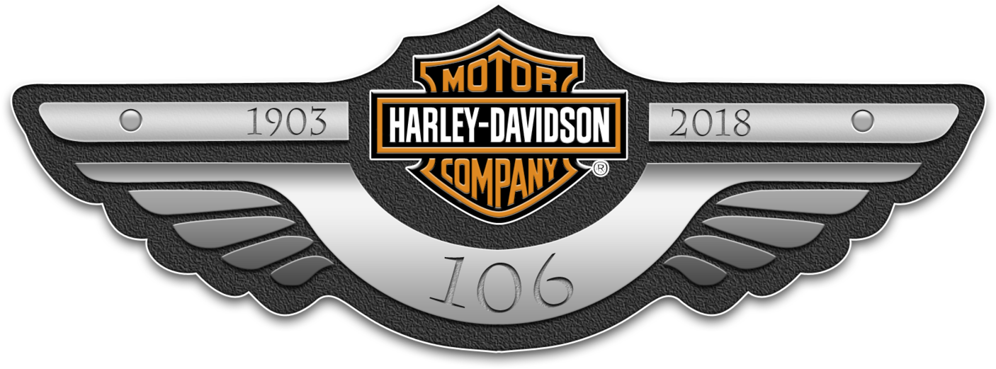 Harley Davidson 106 Anniversary Winged Shield Emblem PNG Badge Graphic