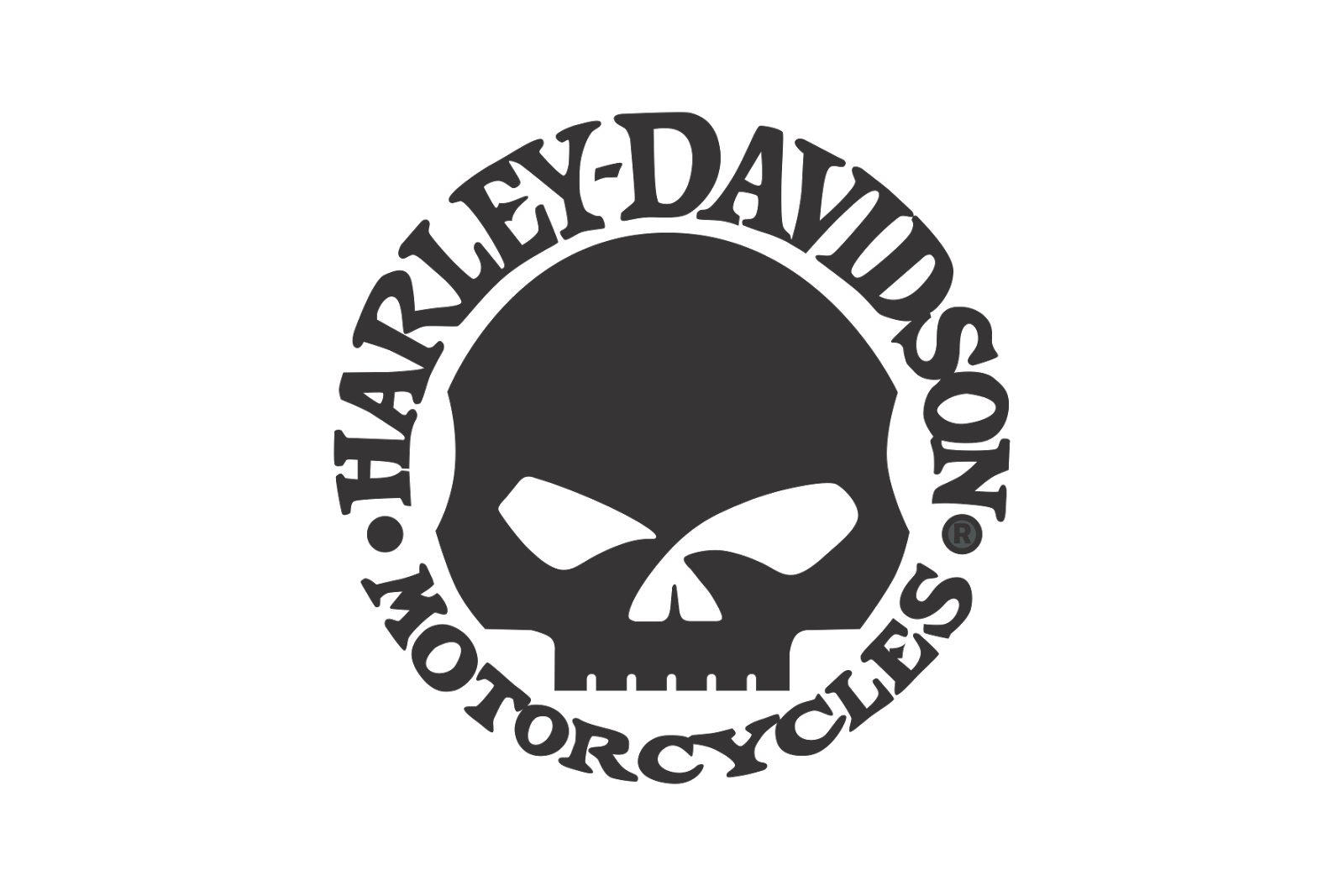 Harley Davidson Skull And Circle Motorcycle Club Logo PNG Graphic