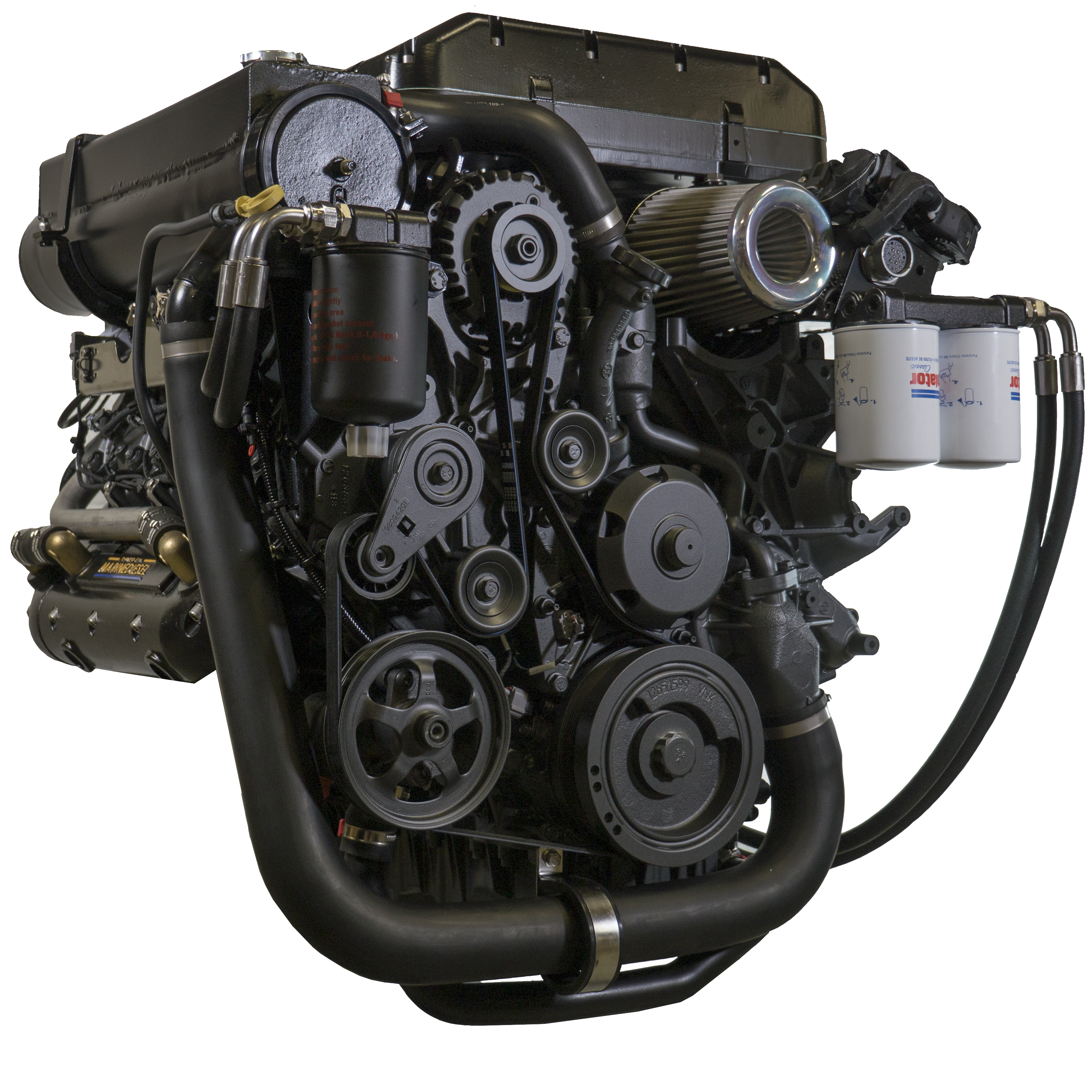 Black Automotive Engine Assembly With Belt And Pulley System PNG Photo