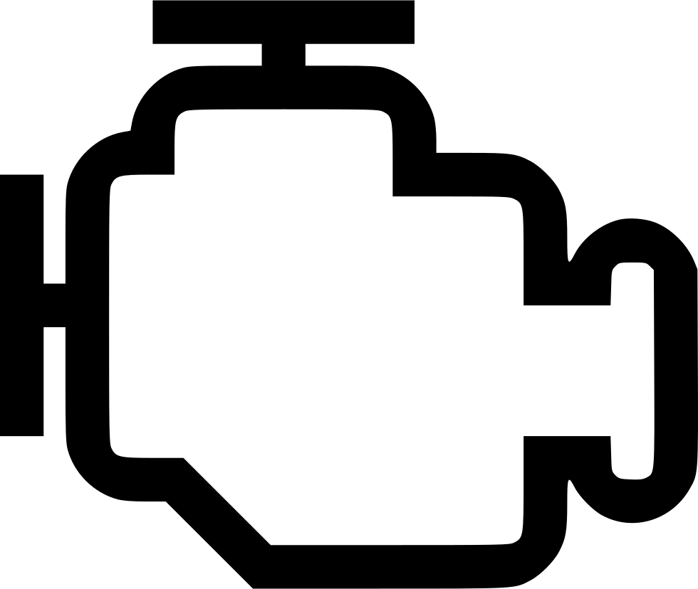 Black Check Engine Warning Outline Symbol Transparent PNG Icon
