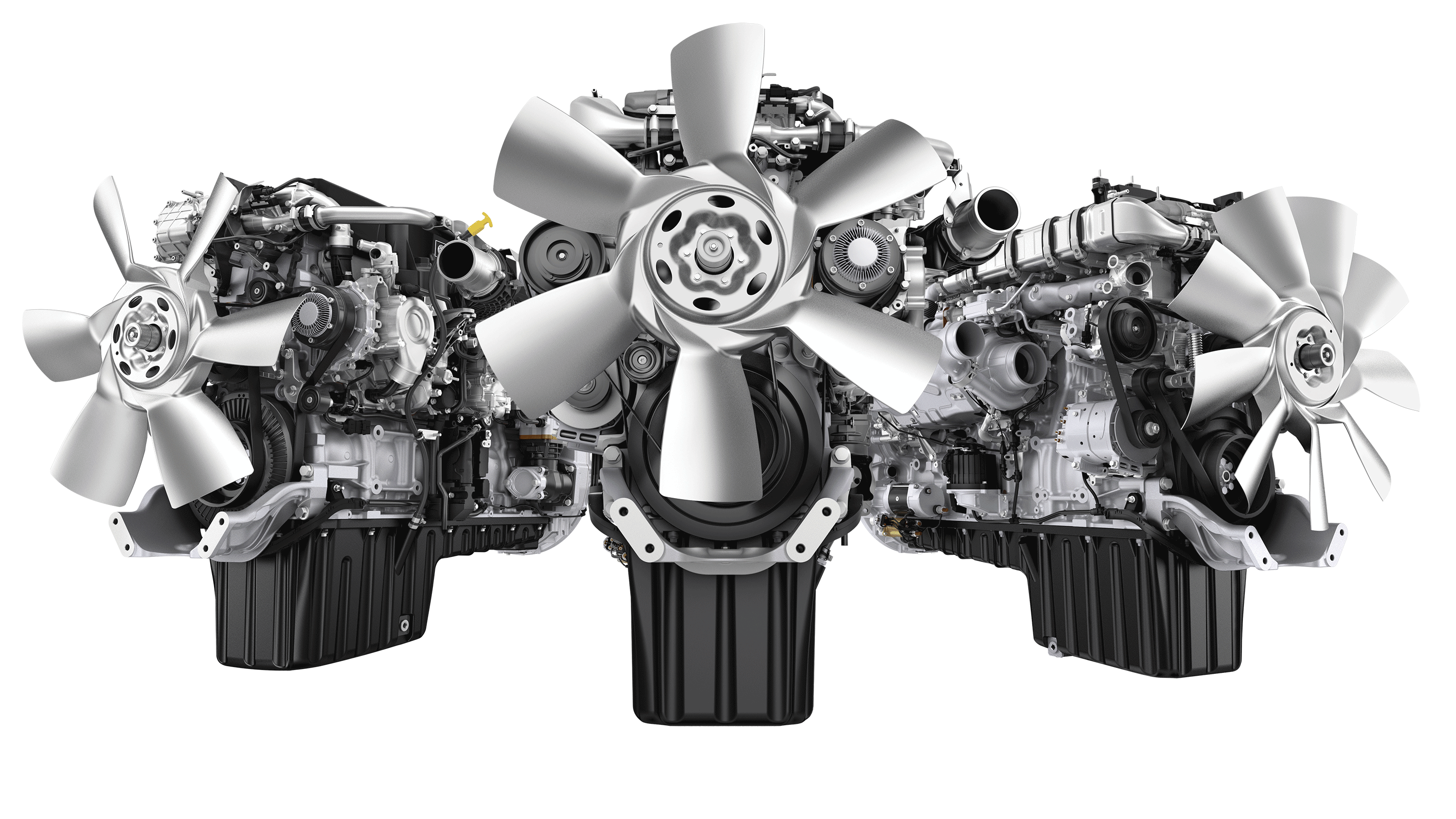 Black Multi Cylinder Radial Aircraft Engine With Cooling Fans PNG Illustration