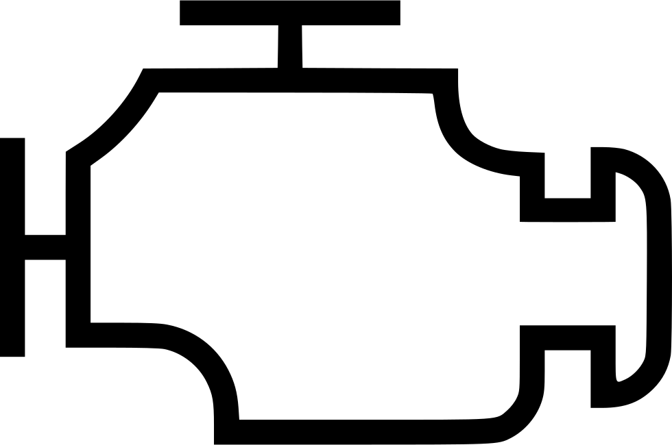 Black Outline Check Engine Warning Symbol Transparent PNG Icon