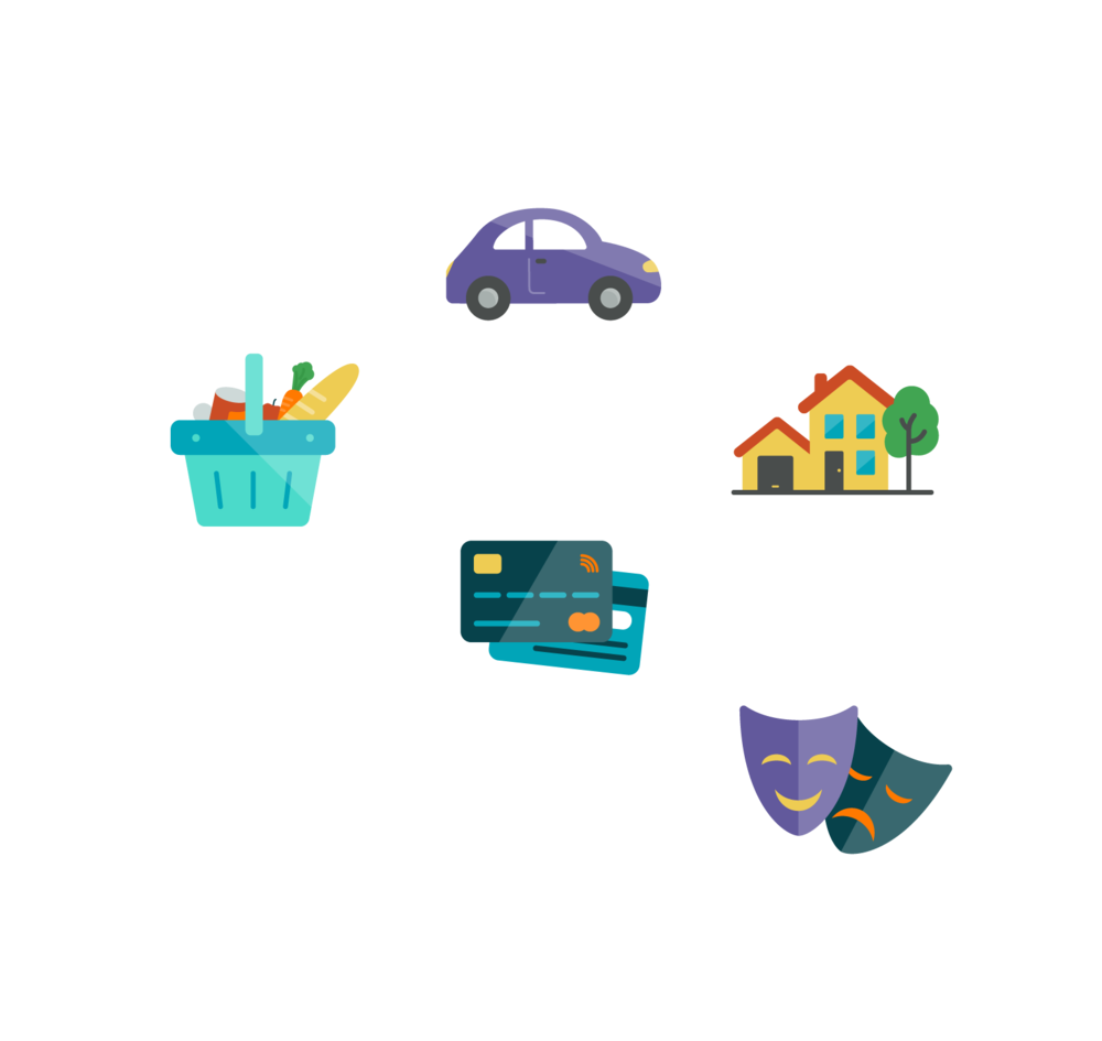 Colorful Miniature Vehicles And Machine Icons Collection PNG Illustration