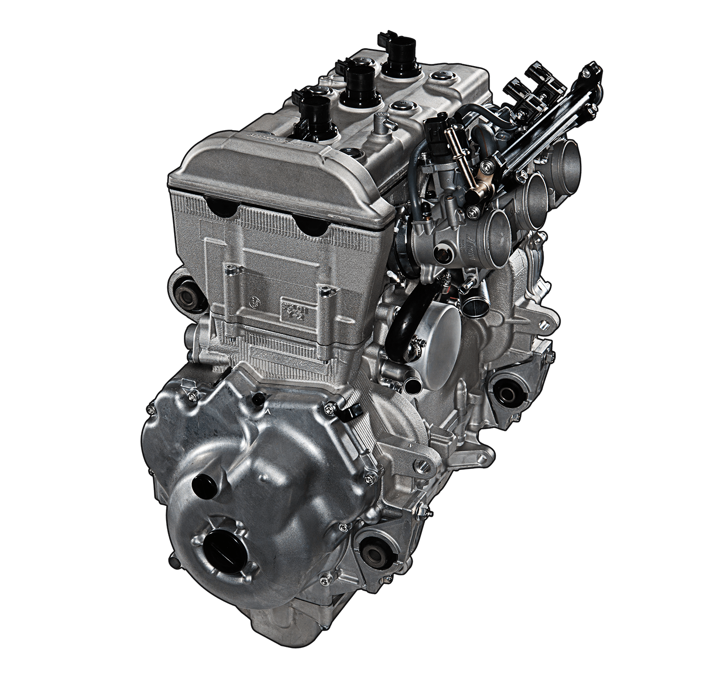 Compact Gray Industrial Engine With Exposed Cylinders PNG Image
