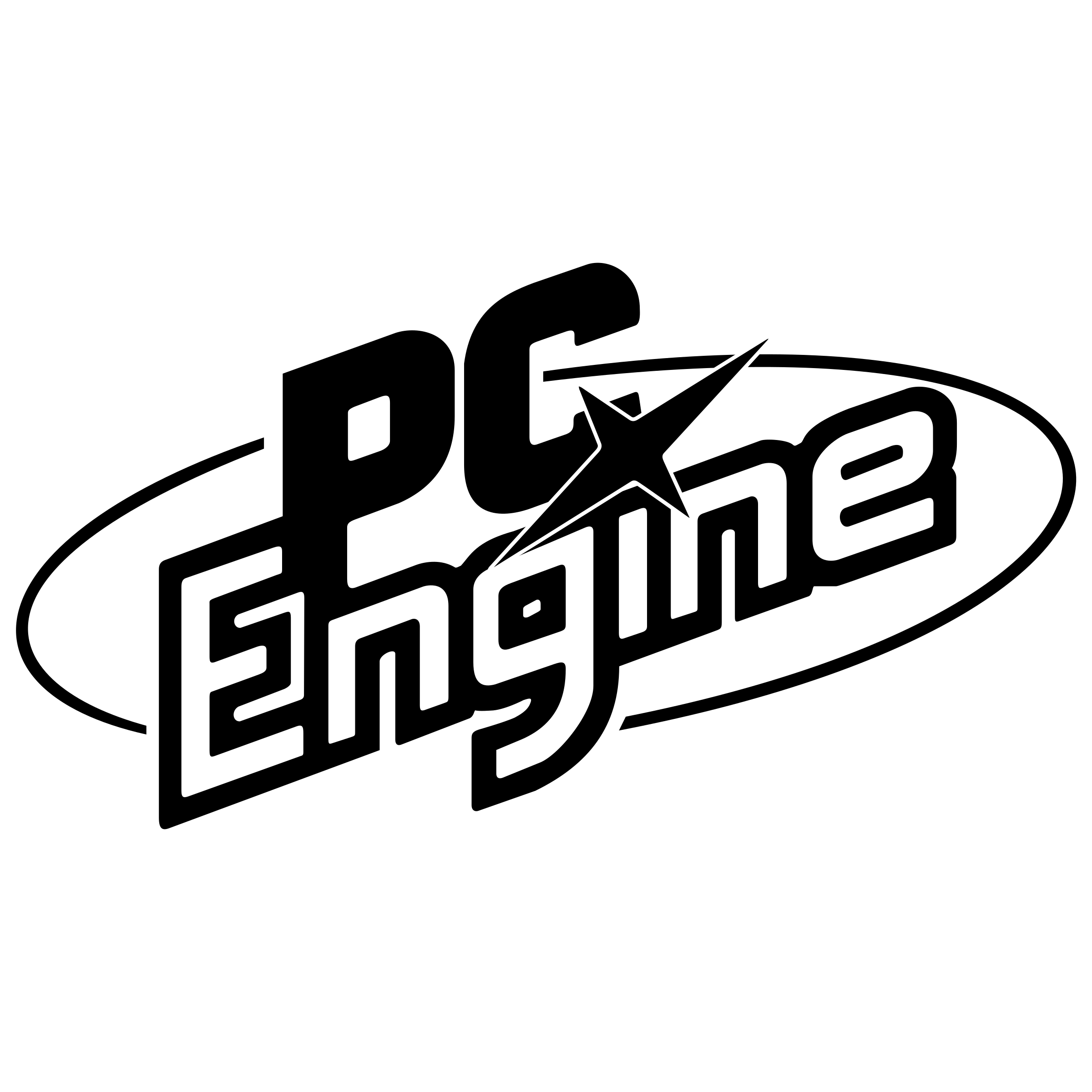 DC Engine Black Wordmark Logo With Oval Orbit Transparent PNG Artwork