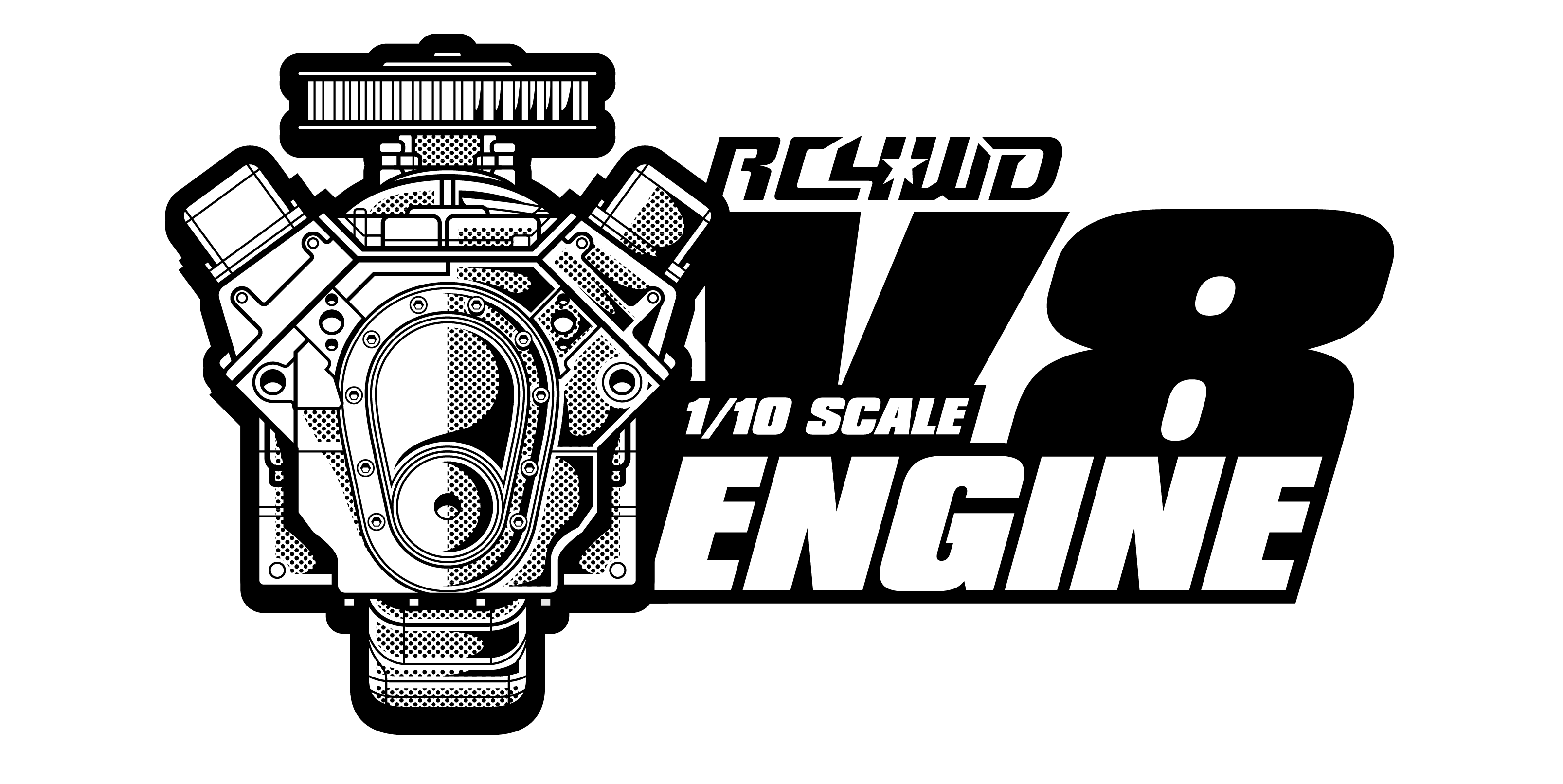 Four Cylinder Engine Racing Logo With Number Eight PNG Typography Artwork