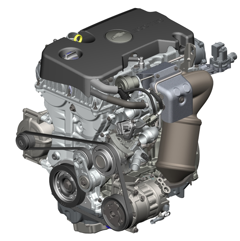 Gray Automotive Engine With Air Filter And Alternator PNG Product Image