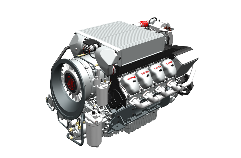 Gray Turbocharged Vehicle Engine With Exhaust Manifold PNG Mechanical Image