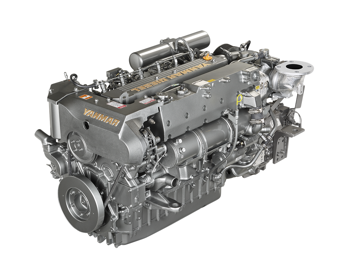Heavy Duty Diesel Truck Engine With Twin Turbocharger PNG Image