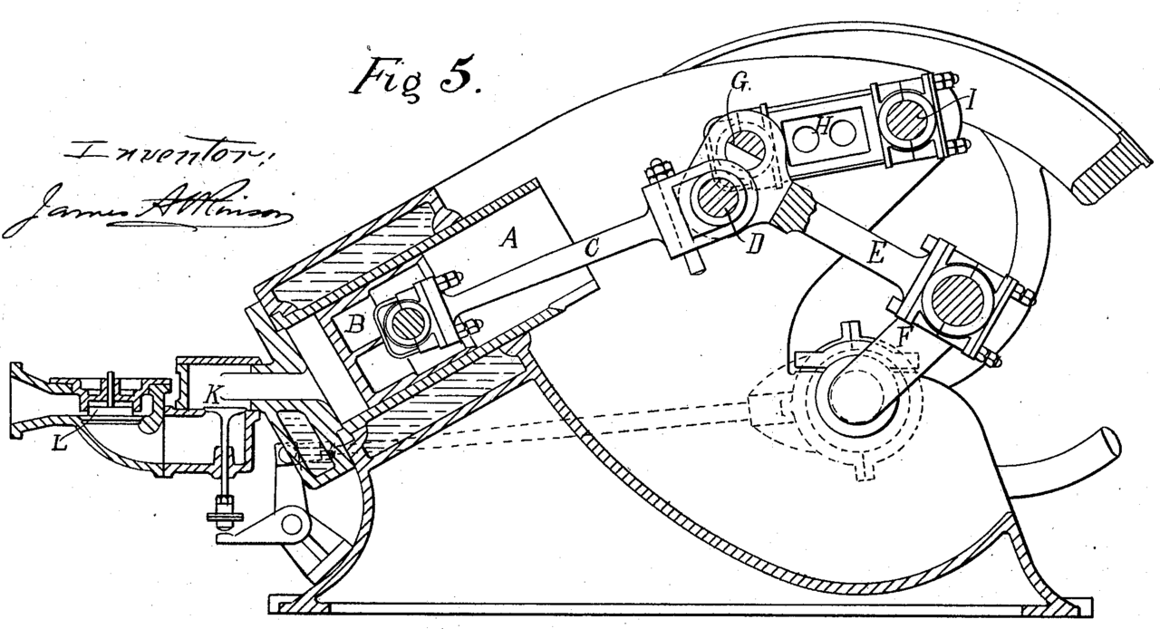 Historic Automotive Engine And Chassis Patent Diagram PNG Technical Drawing