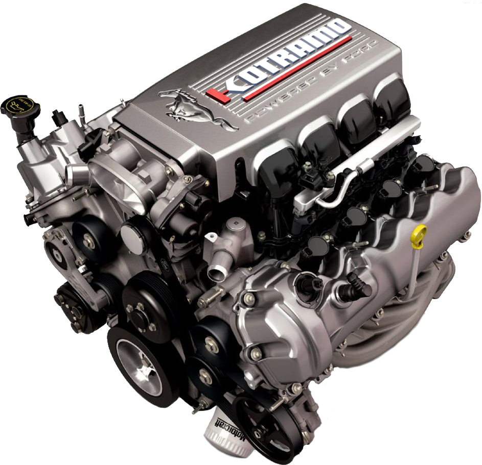 Honda Performance Car Engine With Silver Valve Cover PNG Photo
