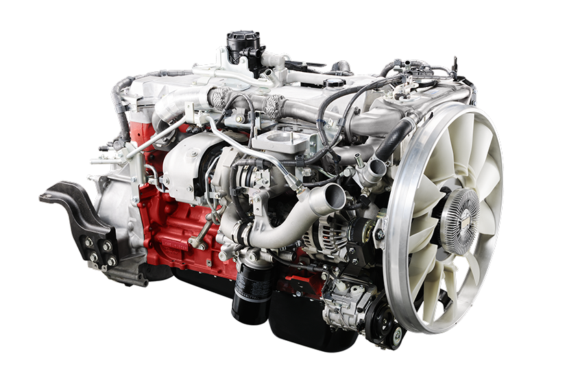 Large Diesel Truck Engine With Turbocharger And Radiator Fan PNG Photo