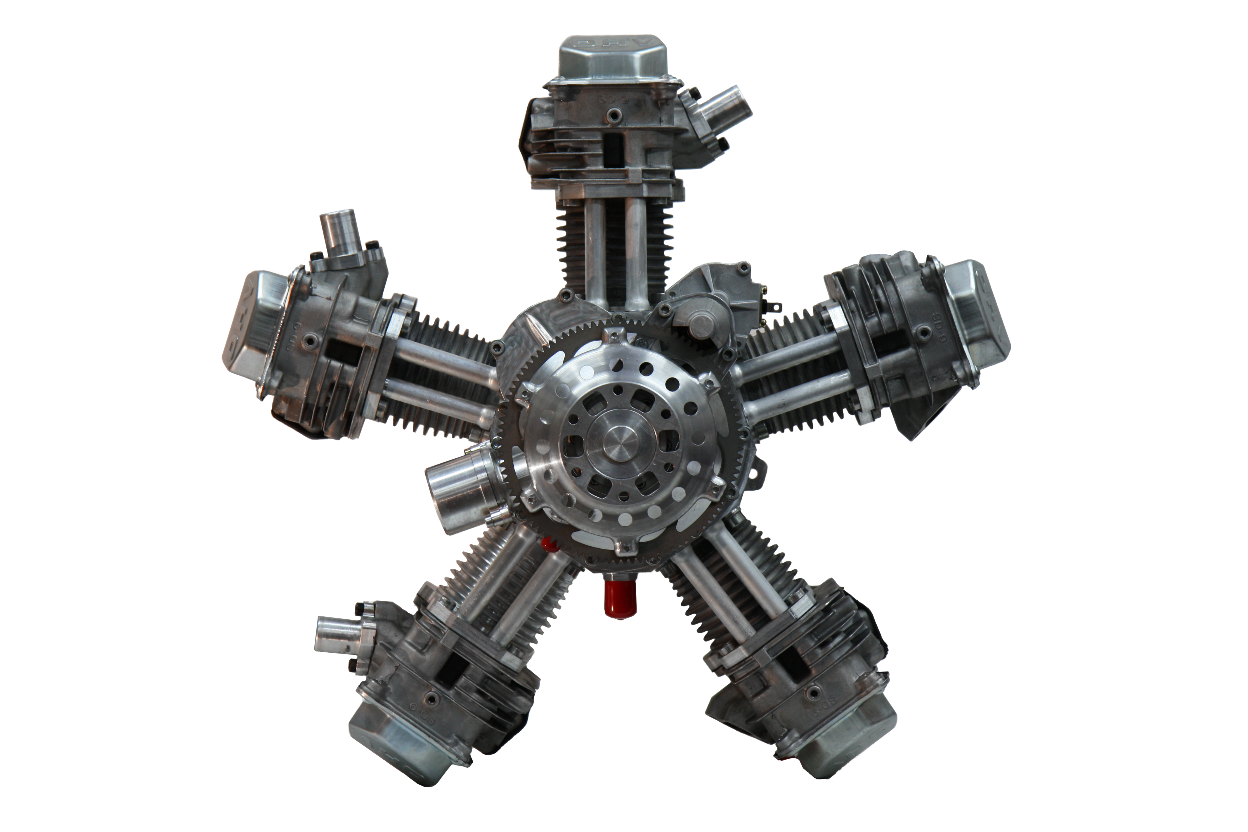 Metallic Radial Piston Engine Front View Transparent PNG Illustration