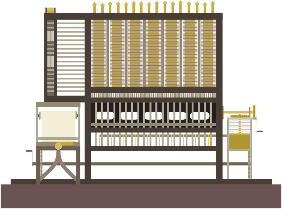 Vintage Stationary Engine Cross Section Display With Wooden Frame PNG Illustration