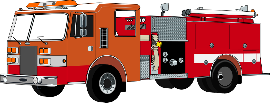Orange and Red Fire Engine with Roof Lights