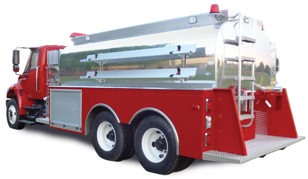 Red And White Airport Crash Tender Fire Truck With Large Water Tank PNG Graphic
