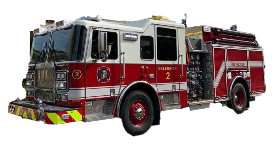 Red And White Fire Pumper Truck With Front Emergency Lights PNG Vehicle Image