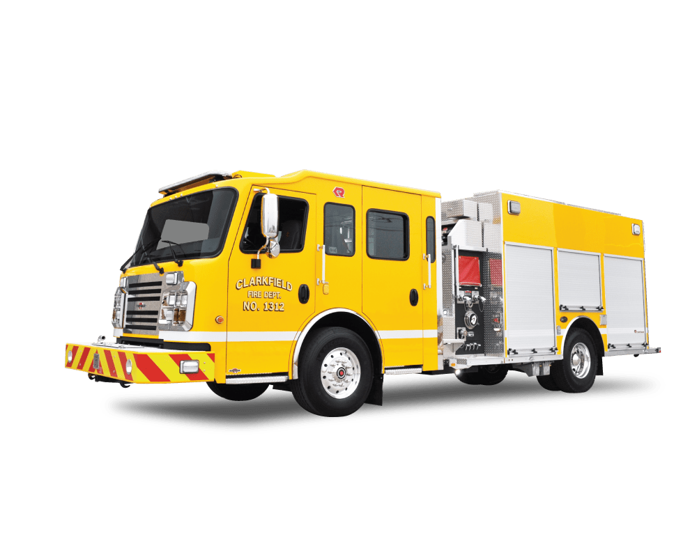 Yellow Fire Rescue Truck With White Equipment Body PNG Clipart