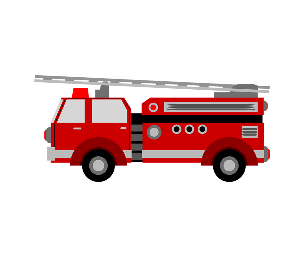 Red Fire Pumper Truck With Side Hose Compartments And Chrome Trim PNG Image